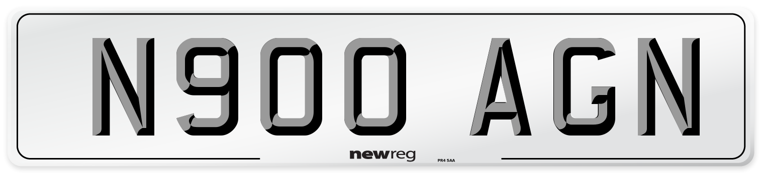 N900 AGN Number Plate from New Reg